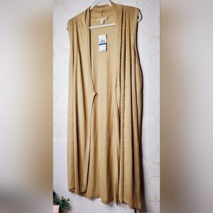 Michael Kors Long Beige Lightweight Vest New NWT XL